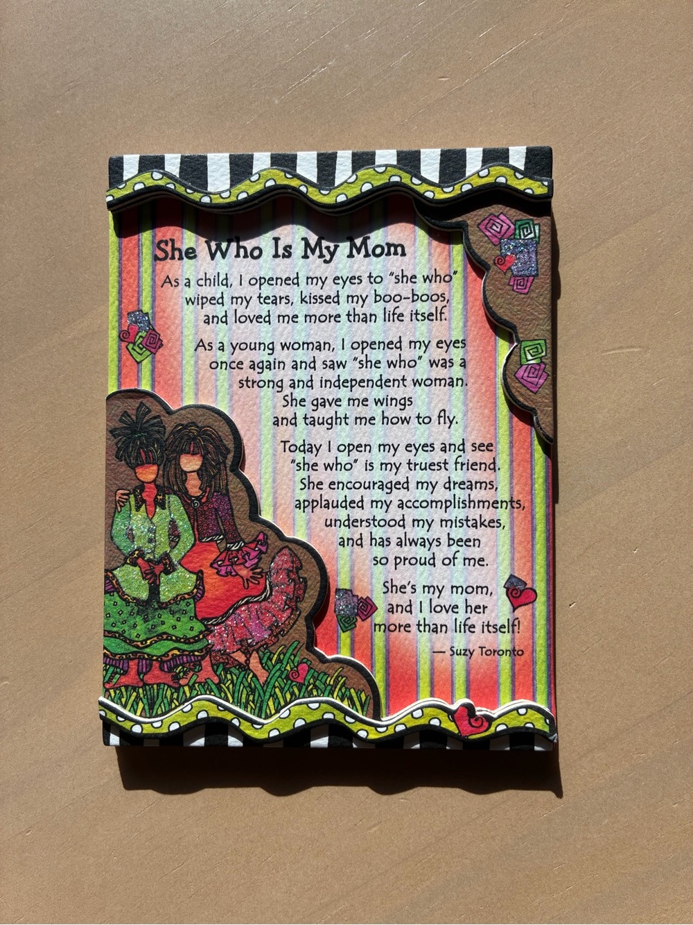 She Who Is My Mom Decorative Plaque - Multicolor